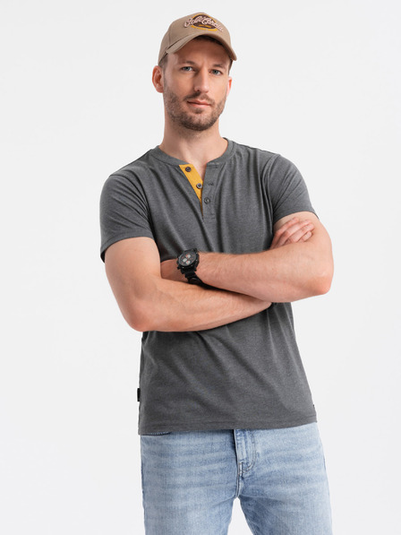 Ombre Clothing Siva moška majica z okroglim vratom Ombre Clothing