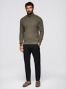 Ombre Clothing Črne moške hlače chino z okrasnim pasom Ombre Clothing