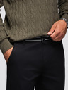 Ombre Clothing Črne moške hlače chino z okrasnim pasom Ombre Clothing