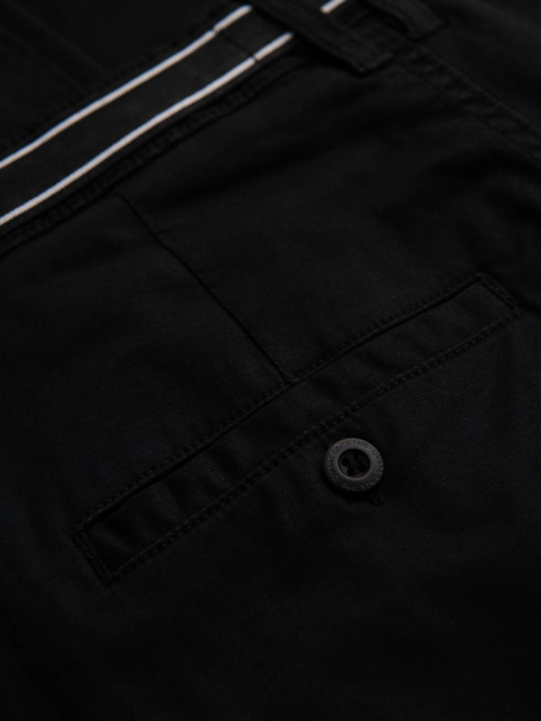 Ombre Clothing Črne moške hlače chino z okrasnim pasom Ombre Clothing