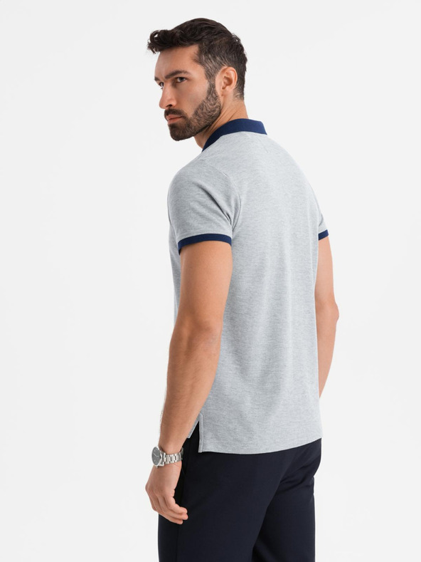 Ombre Clothing Siva moška polo majica Ombre Clothing