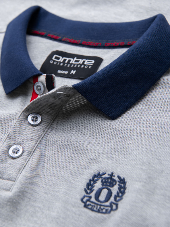 Ombre Clothing Siva moška polo majica Ombre Clothing