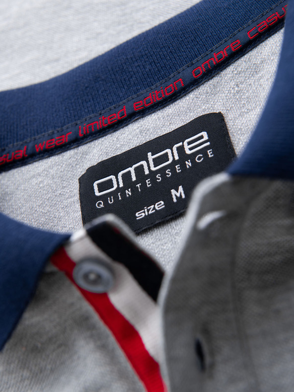Ombre Clothing Siva moška polo majica Ombre Clothing