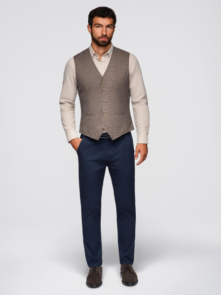 Ombre Clothing Temno modre moške hlače chino z okrasnim pasom Ombre Clothing