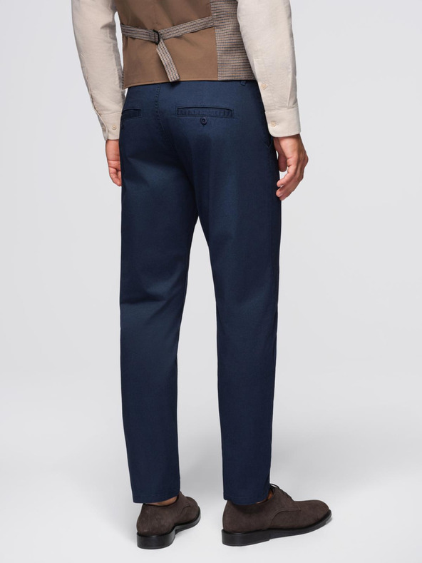 Ombre Clothing Temno modre moške hlače chino z okrasnim pasom Ombre Clothing
