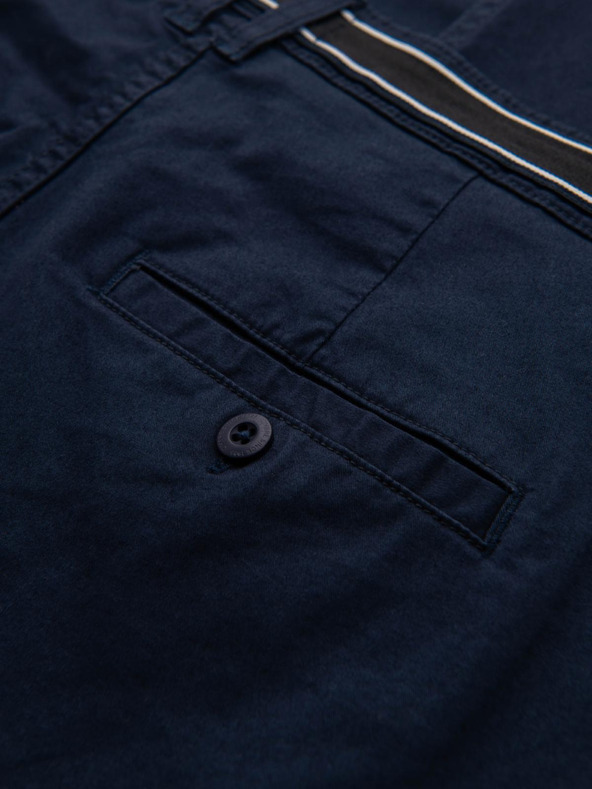 Ombre Clothing Temno modre moške hlače chino z okrasnim pasom Ombre Clothing