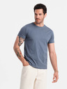 Ombre Clothing Modra moška osnovna majica Ombre Clothing