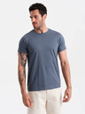 Ombre Clothing Modra moška osnovna majica Ombre Clothing