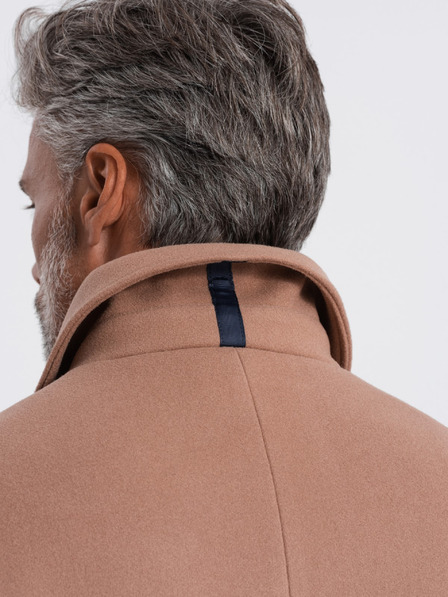 Ombre Clothing Moški enoramelni plašč z ovratnikom in spodnjim delom plašča Ombre oblačila