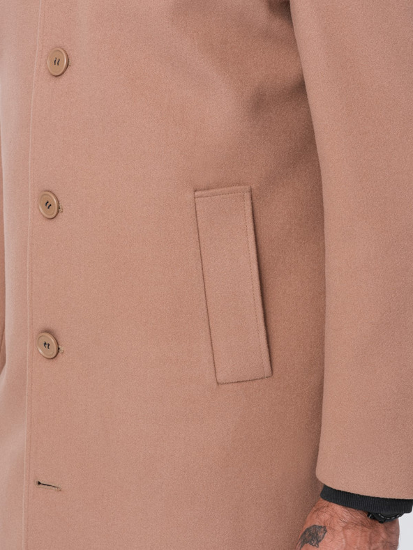 Ombre Clothing Moški enoramelni plašč z ovratnikom in spodnjim delom plašča Ombre oblačila