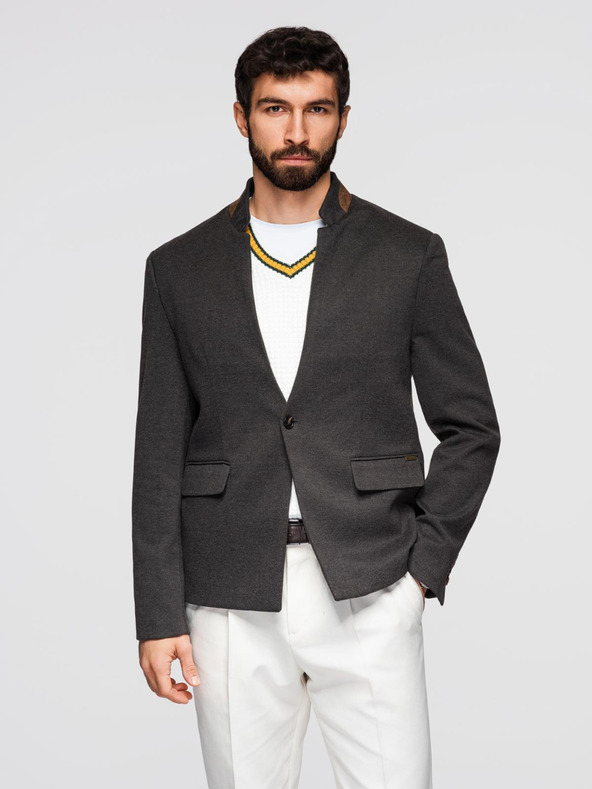 Ombre Clothing Ombre Clothing moška rjava jakna s stoječim ovratnikom