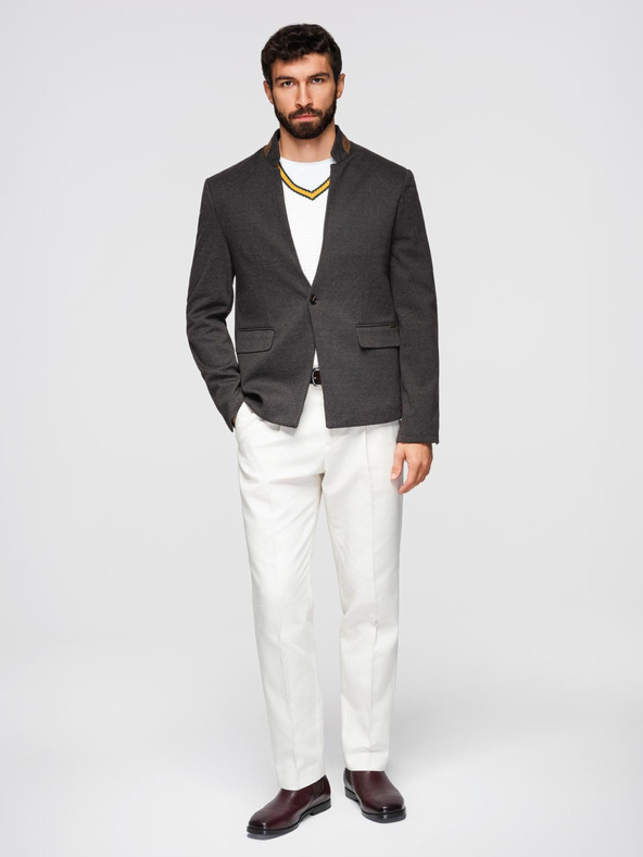 Ombre Clothing Ombre Clothing moška rjava jakna s stoječim ovratnikom