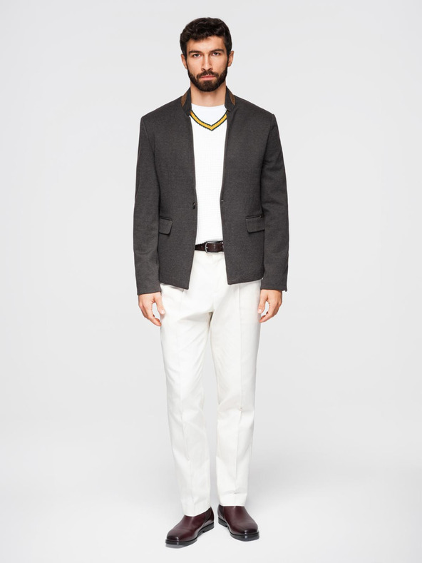 Ombre Clothing Ombre Clothing moška rjava jakna s stoječim ovratnikom