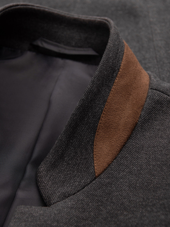 Ombre Clothing Ombre Clothing moška rjava jakna s stoječim ovratnikom