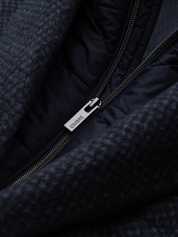 Ombre Clothing Moški volneni plašč brez gumbov Ombre Clothing V1 OM-COWC-0121