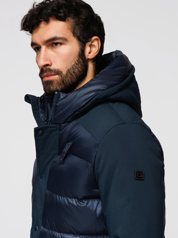 Ombre Clothing Moška prešita dolga jakna z velikimi žepi Ombre Clothing