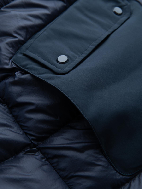 Ombre Clothing Moška prešita dolga jakna z velikimi žepi Ombre Clothing