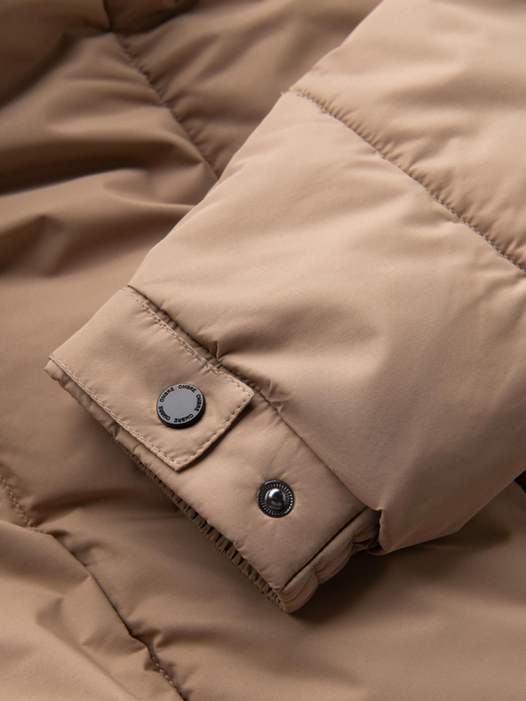 Ombre Clothing Moška prešita dolga jakna parka s snemljivo kapuco Ombre Clothing