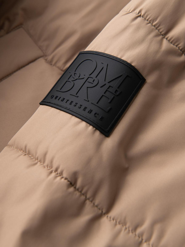 Ombre Clothing Moška prešita dolga jakna parka s snemljivo kapuco Ombre Clothing