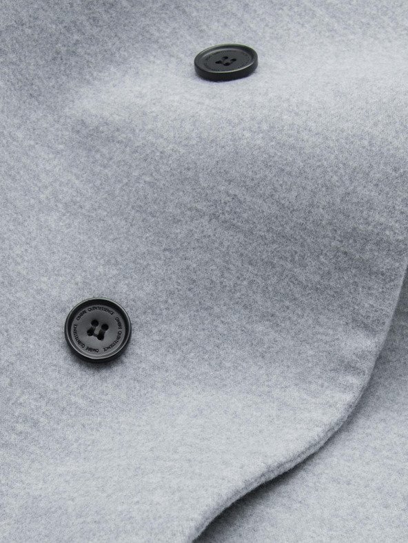 Ombre Clothing Moška jakna parka z visokim ovratnikom in asimetričnim zapenjanjem siva Ombre oblačila