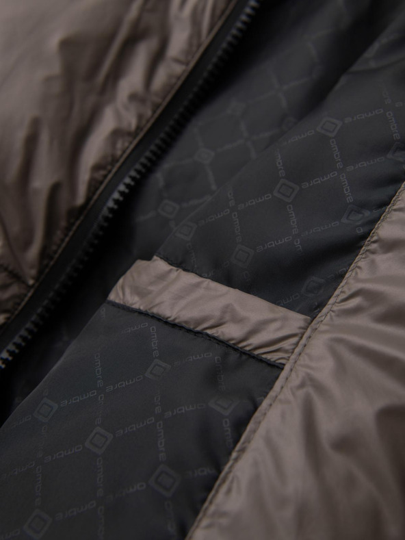 Ombre Clothing Moška topla jakna z rebrastimi zaključki Ombre Clothing