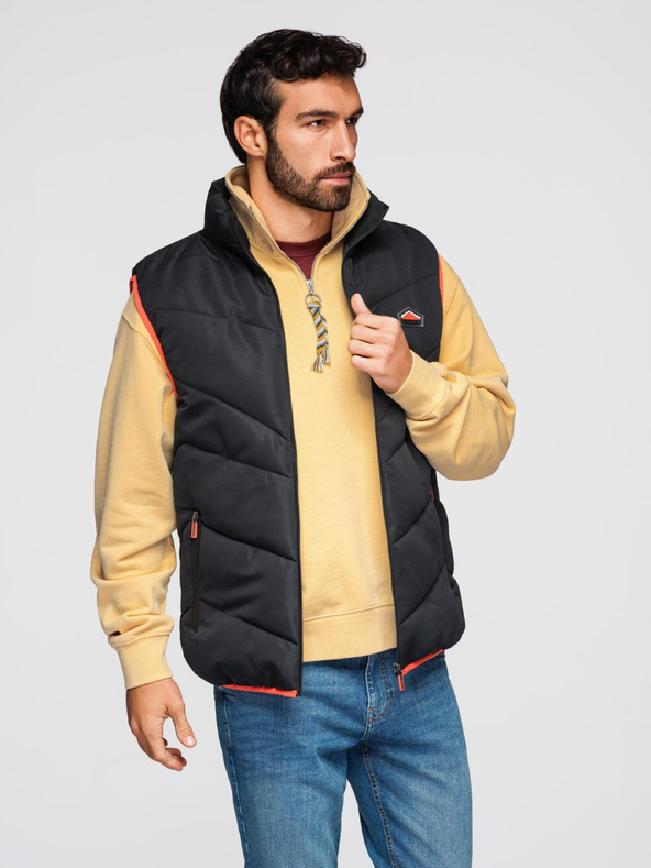 Ombre Clothing Moški prešiti telovnik z neonskimi poudarki Ombre Clothing
