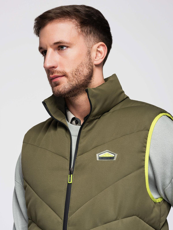 Ombre Clothing Moški prešiti telovnik z neonskimi poudarki Ombre Clothing