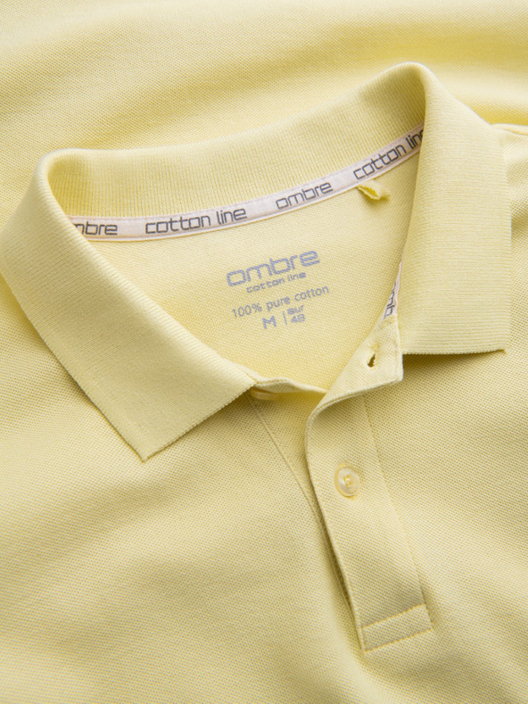 Ombre Clothing Rumena moška osnovna polo majica Ombre Clothing