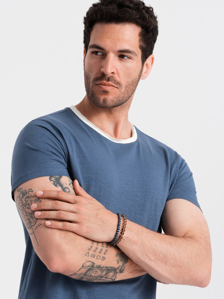 Ombre Clothing Temno modra moška majica Ombre Clothing