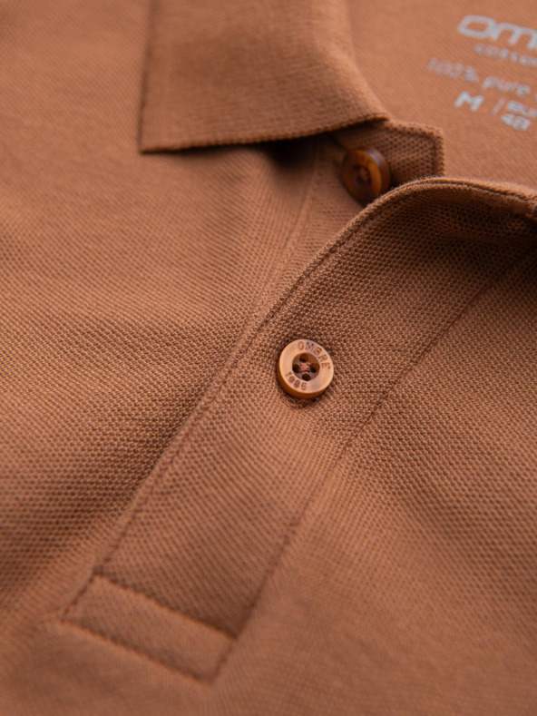 Ombre Clothing Rjava moška osnovna polo majica Ombre Clothing