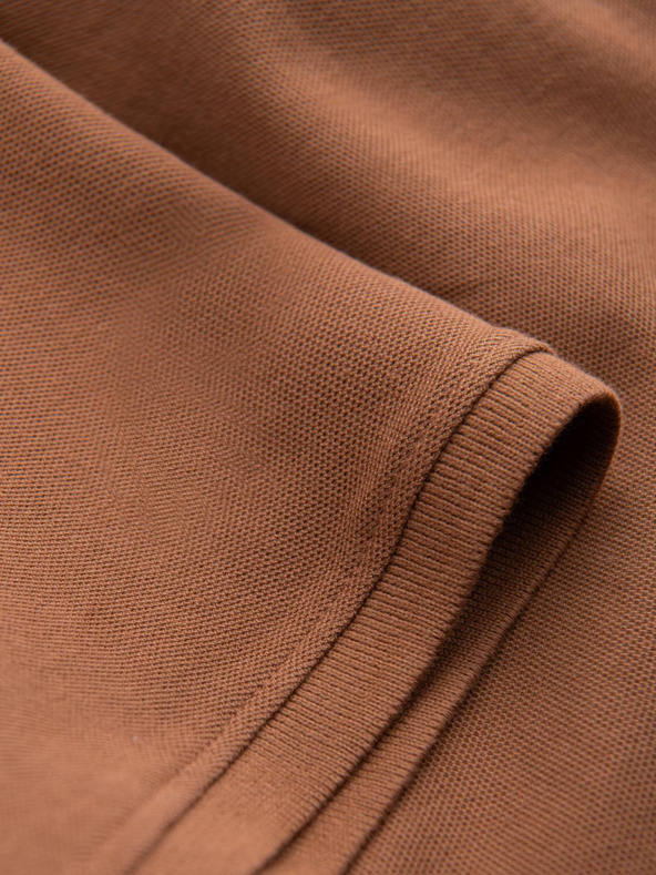 Ombre Clothing Rjava moška osnovna polo majica Ombre Clothing