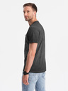 Ombre Clothing Črna moška črtasta majica Ombre Clothing