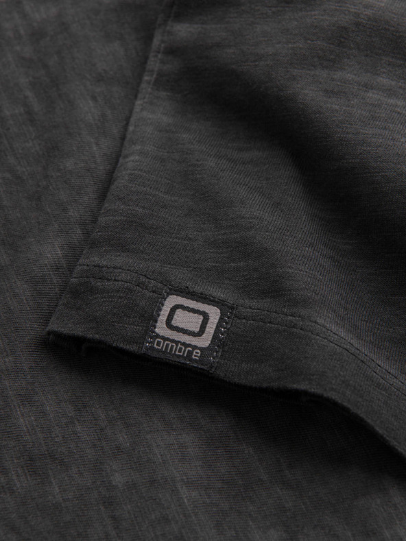 Ombre Clothing Črna moška črtasta majica Ombre Clothing