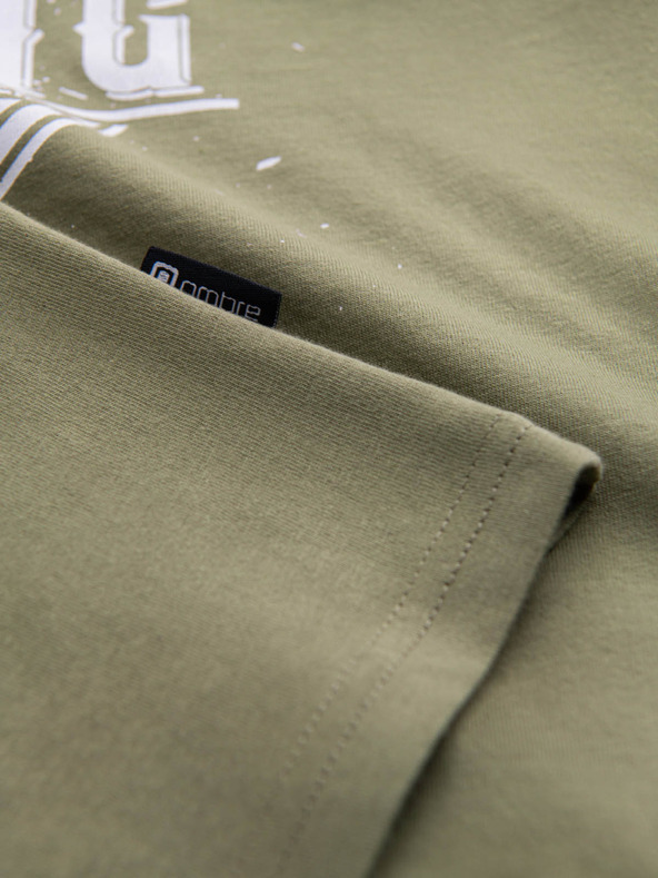 Ombre Clothing Zelena moška majica s potiskom Ombre Clothing