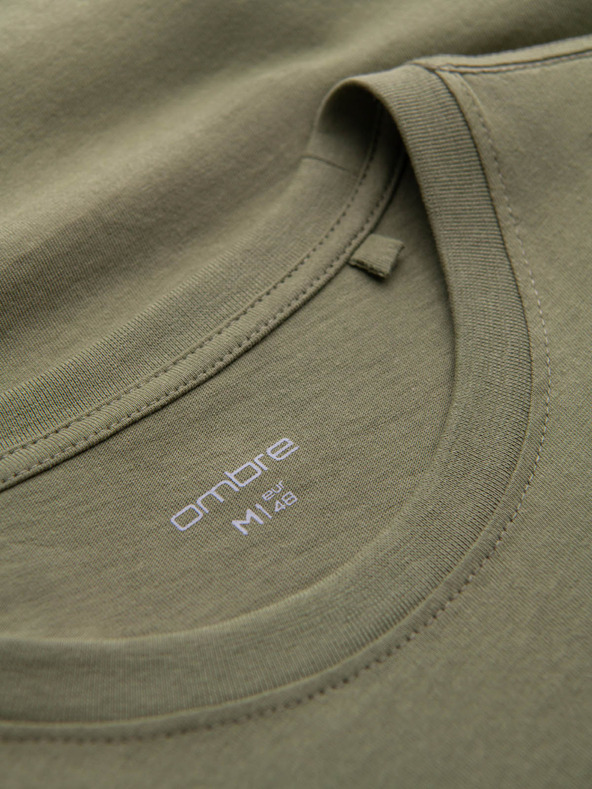 Ombre Clothing Zelena moška majica s potiskom Ombre Clothing