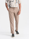 Ombre Clothing Svetlo rjave moške hlače chino s platnom Ombre Clothing