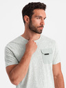 Ombre Clothing Svetlo zelena moška majica z žepi Ombre Clothing