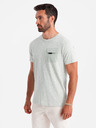 Ombre Clothing Svetlo zelena moška majica z žepi Ombre Clothing