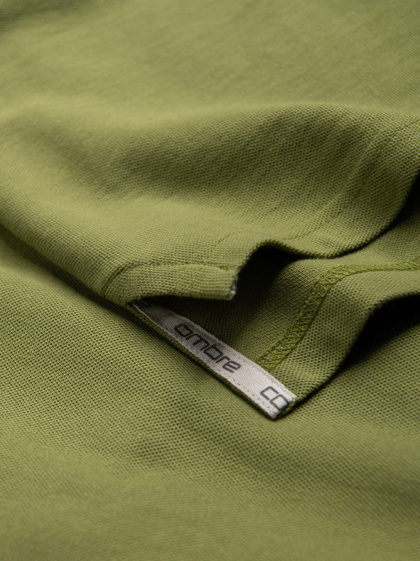 Ombre Clothing Zelena moška pletena polo majica Ombre Clothing
