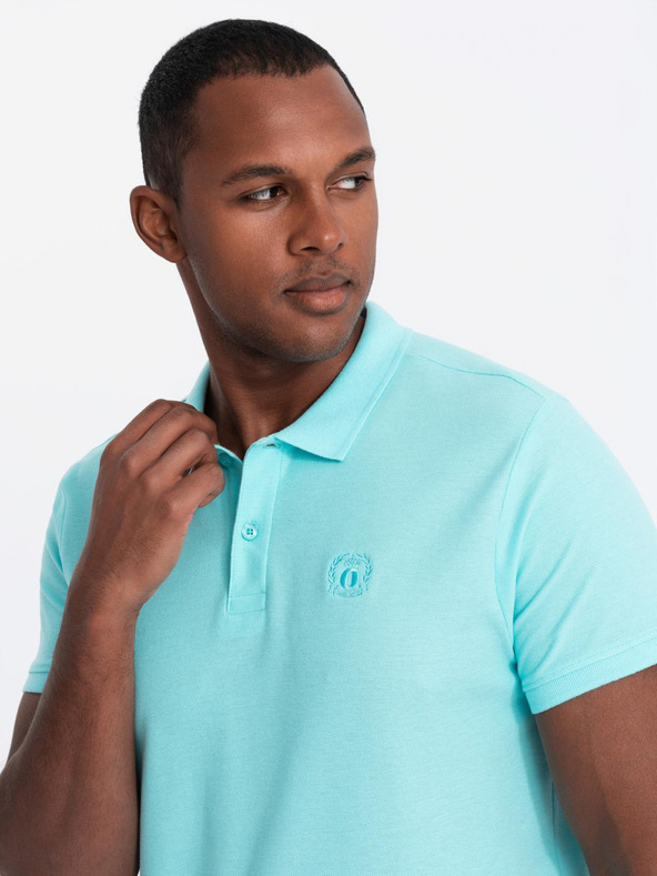 Ombre Clothing Mentolova moška osnovna polo majica Ombre Clothing