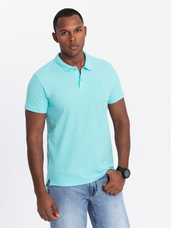 Ombre Clothing Mentolova moška osnovna polo majica Ombre Clothing