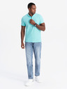Ombre Clothing Mentolova moška osnovna polo majica Ombre Clothing