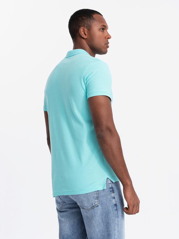 Ombre Clothing Mentolova moška osnovna polo majica Ombre Clothing