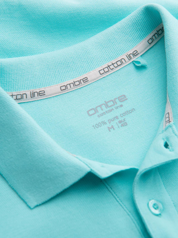 Ombre Clothing Mentolova moška osnovna polo majica Ombre Clothing