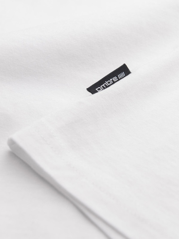 Ombre Clothing Bela moška bombažna majica Ombre Clothing