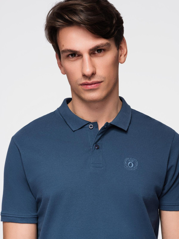 Ombre Clothing Modra moška osnovna polo majica Ombre Clothing