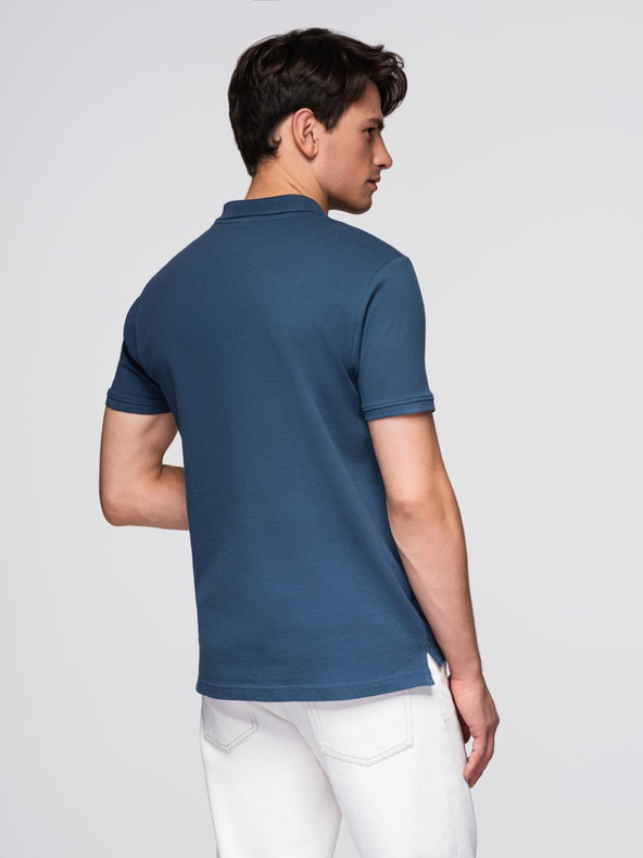 Ombre Clothing Modra moška osnovna polo majica Ombre Clothing
