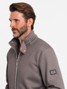 Ombre Clothing Siva moška jakna z visokim ovratnikom in notranjostjo iz flisa Ombre Clothing