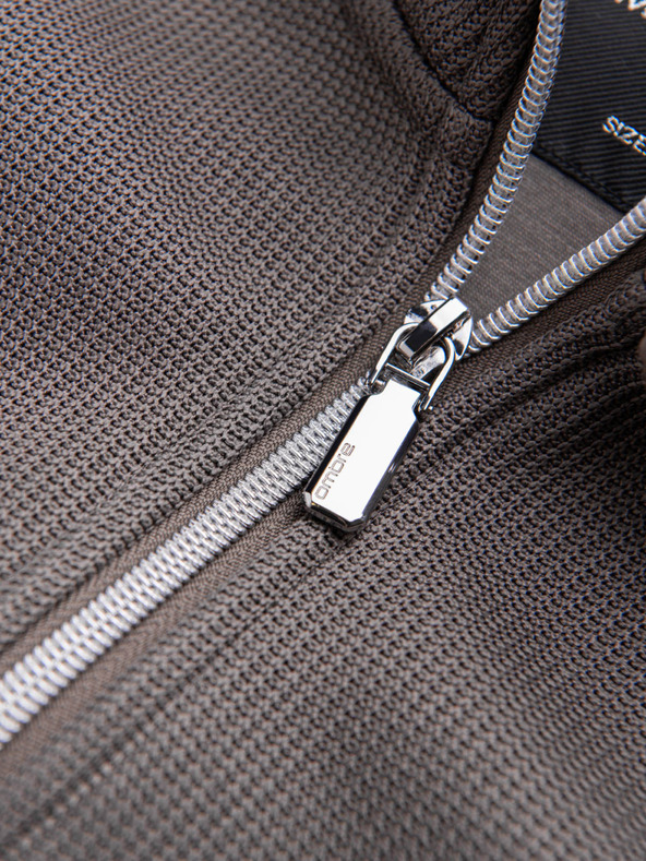 Ombre Clothing Siva moška jakna z visokim ovratnikom in notranjostjo iz flisa Ombre Clothing