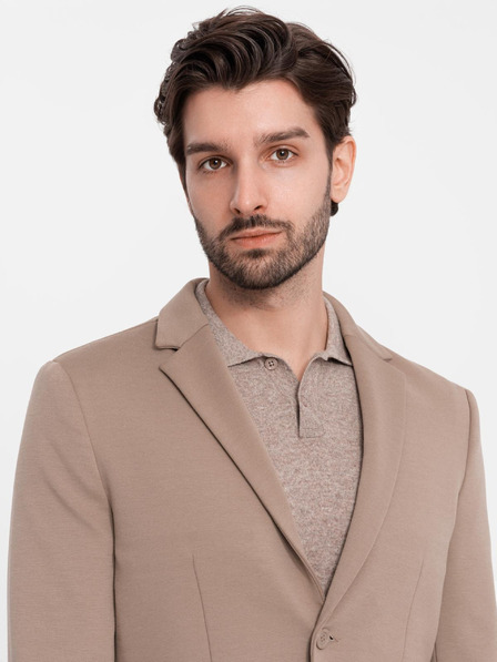 Ombre Clothing Bež moški suknjič z žepi Ombre Clothing